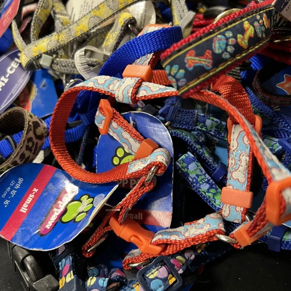 47 Item Dog Collar/Harness ,Extra ￼Small to Small In Bulk